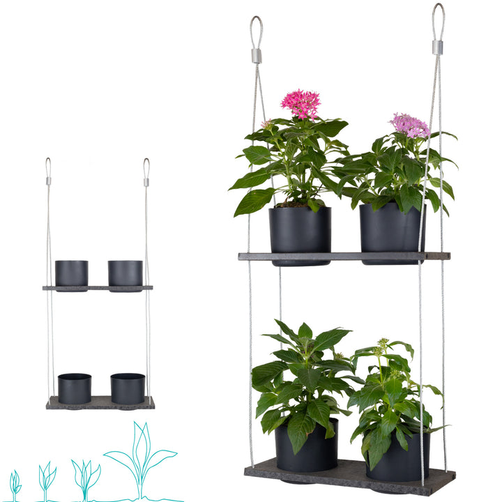 vertical hanging planter indoor Hanging Wall Planter Case with 4 Pots – Indoor & Outdoor Vertical Gard – VioScapes