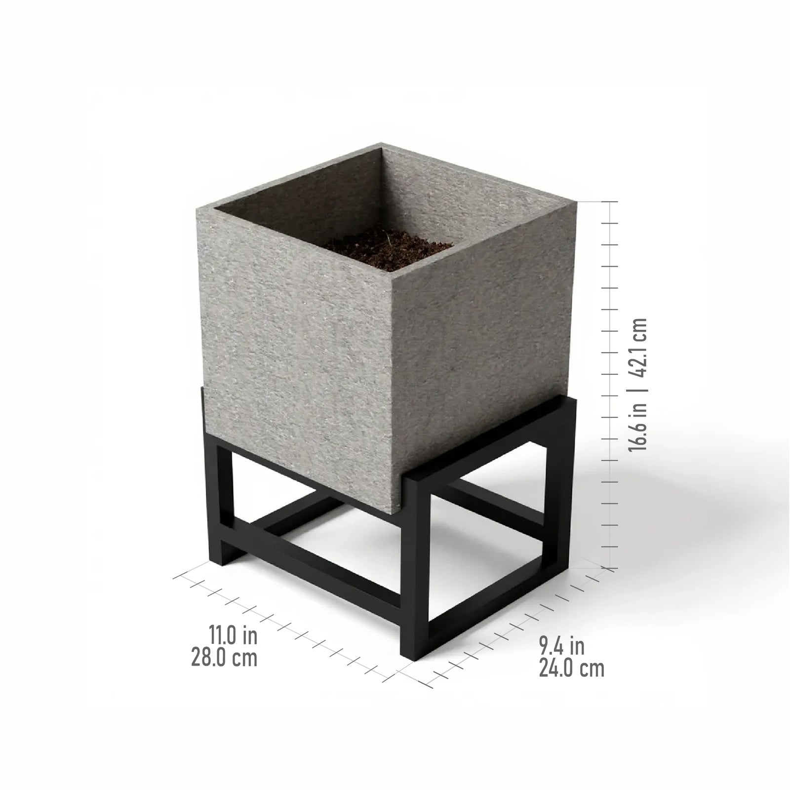 THE CUBE with Stand - VioBlox - 10x10x10 Indoor/Outdoor Planter