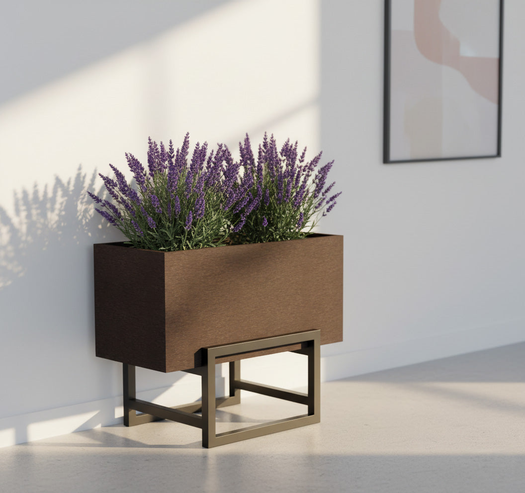 purple planter indoor THE WIDE with Stand - VioBlox
