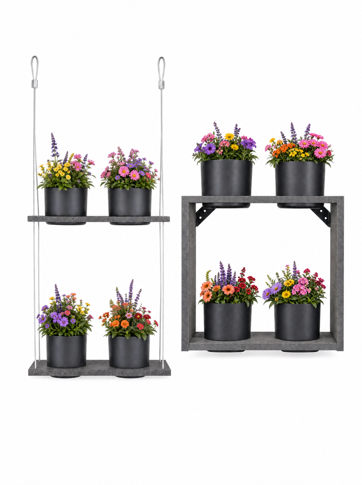 Hanging Garden Combo Pack - Case and Shelves Coffee Brown