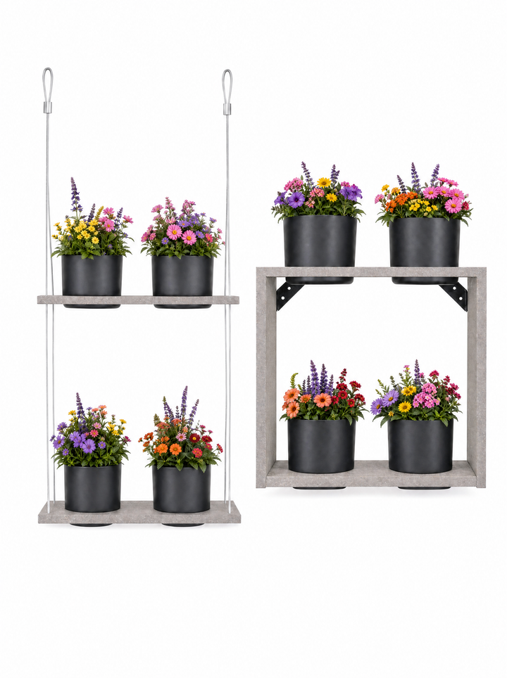Hanging Garden Combo Pack - Case and Shelves Stone Grey